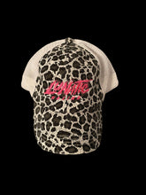Load image into Gallery viewer, Ponytail Relief Slot Hat - Black &amp; White Leopard