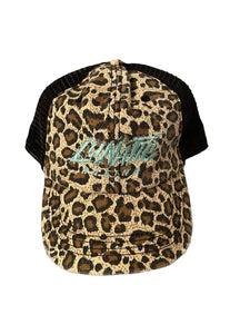 Ponytail Relief Slot Hat - Brown Leopard