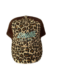 Ponytail Relief Slot Hat - Brown Leopard