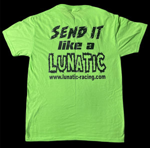 Lunatic Racing Adult T-Shirt - Neon Slogan Print