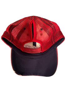 Ponytail Relief Slot Hat - Red